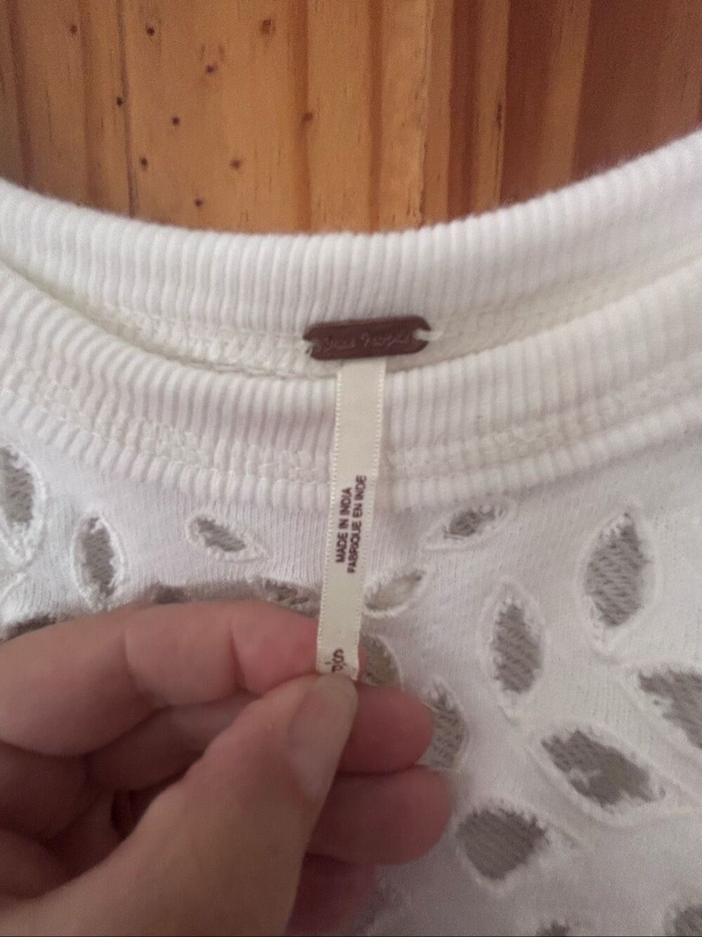 Free People Crumpette Short Sleeve Cropped Eyelet Sweatshirt - Picture 5 of 5